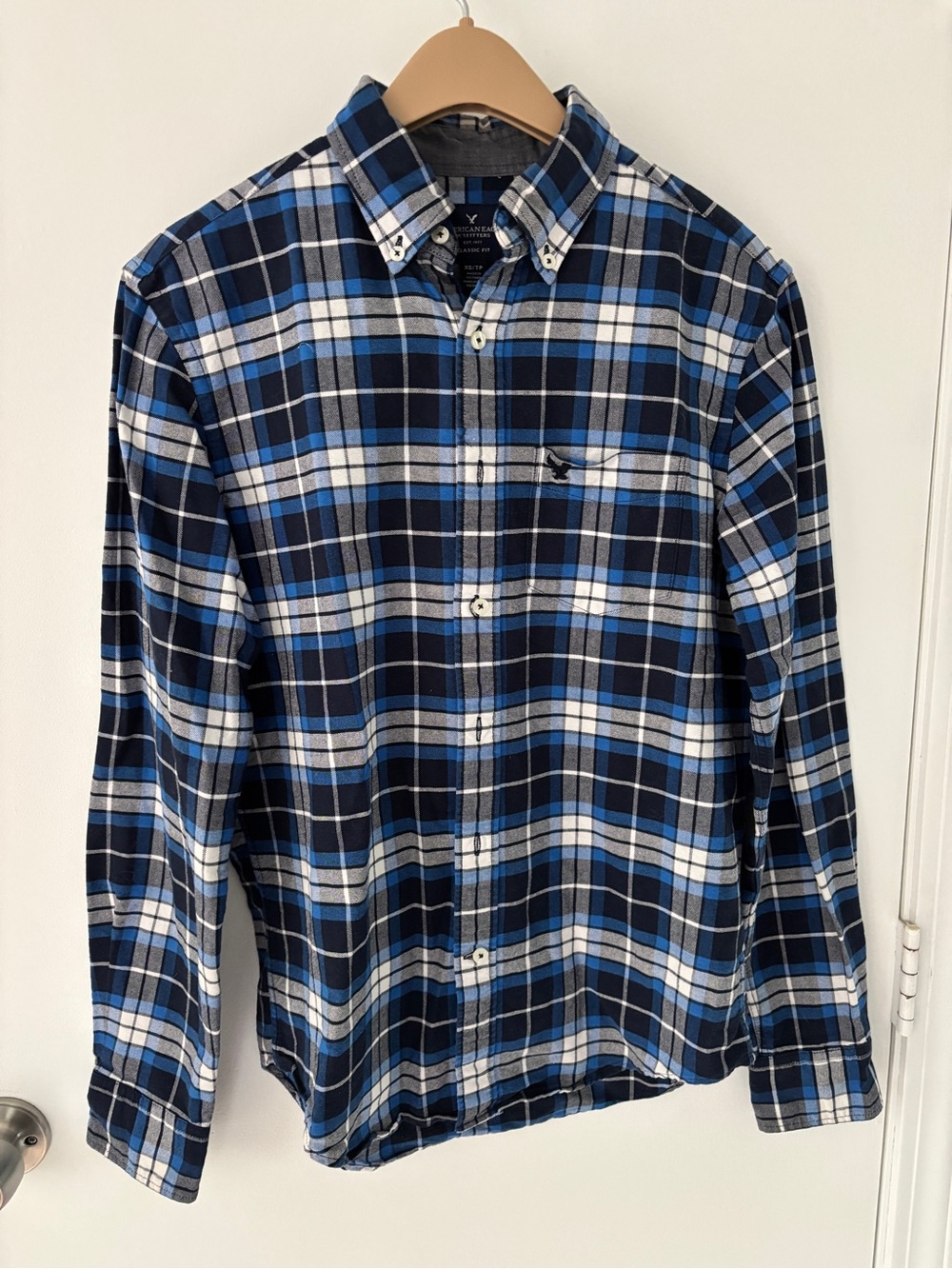 Men's XS Blue American Eagle Plaid Shirt